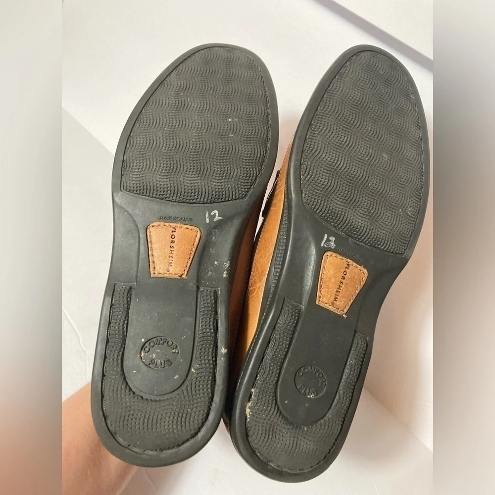 Florsheim leather tassel loafers slip on shoes brown size 9.5D